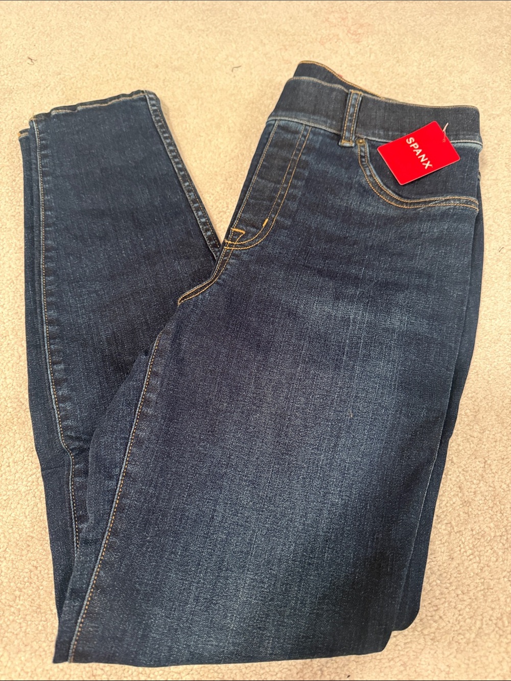 SPANX Skinny Jeans in Dark Blue Denim
